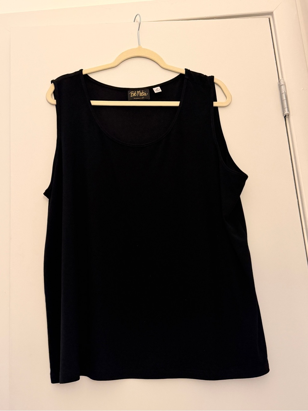 Bob Mackie Black Scoop Neck Sleeveless Tank